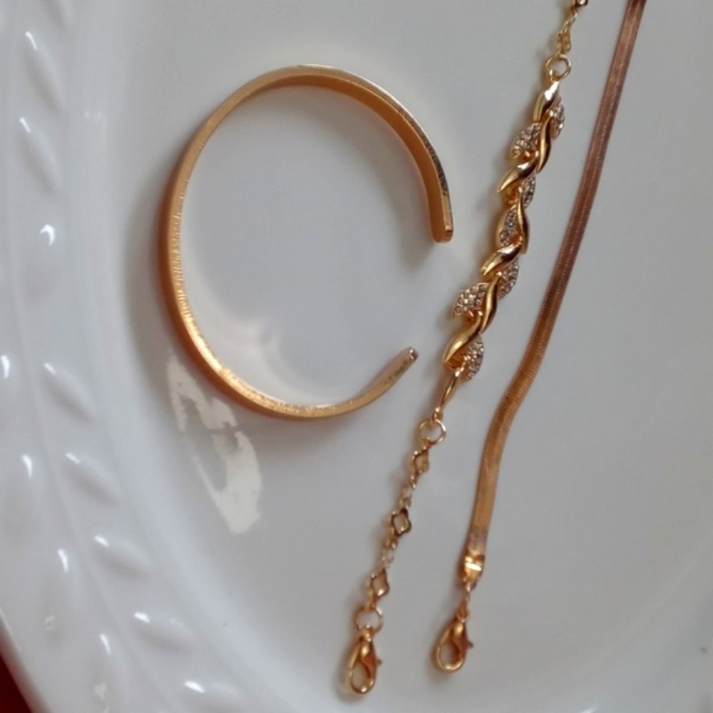 Bracelets set 3 gold plated